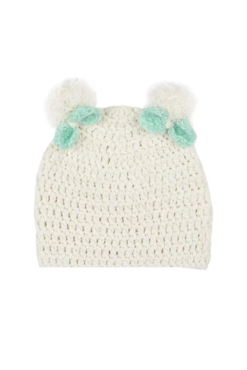 Детска ръчно плетена шапка за момичета от 2 години до 3 години