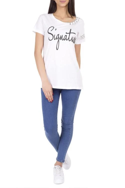 Дамска блуза с надпис и капси