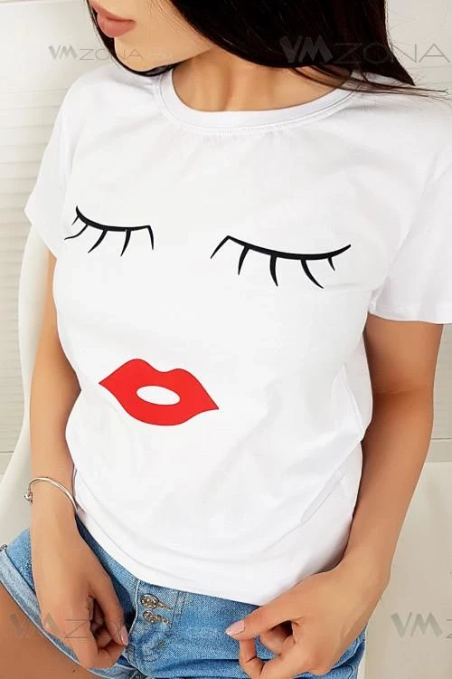 Дамска блуза с къс ръкав