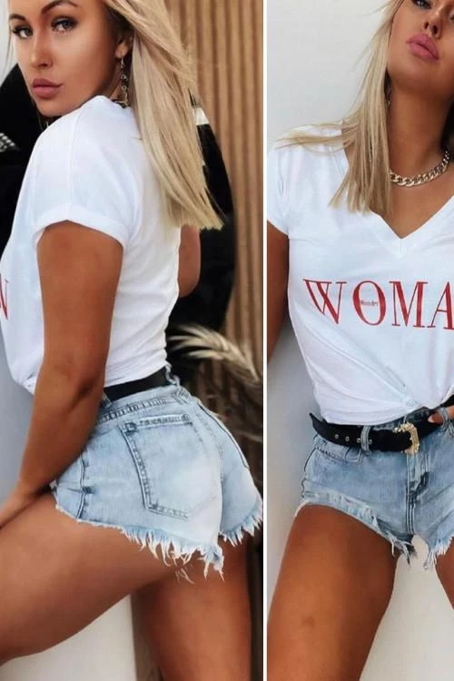 Дамска блуза с къс ръкав