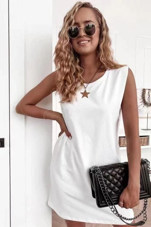 Дамска рокля с къс ръкав