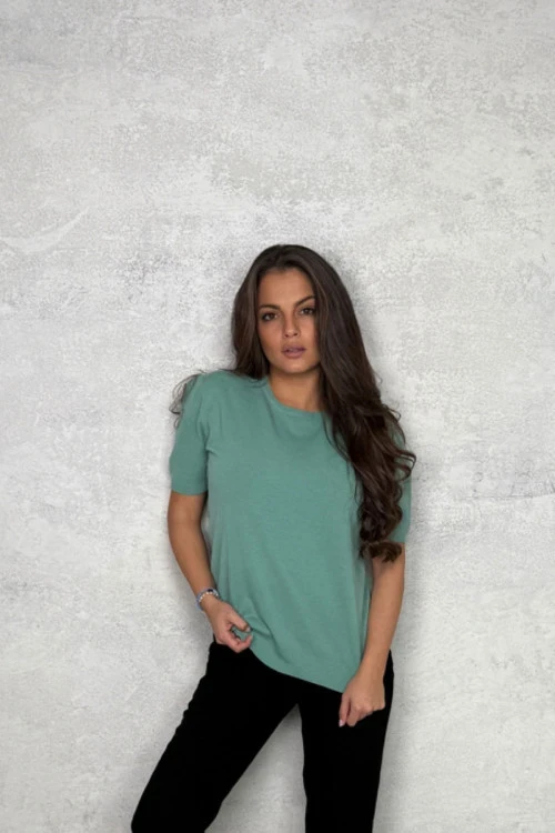 Дамска блуза с къс ръкав