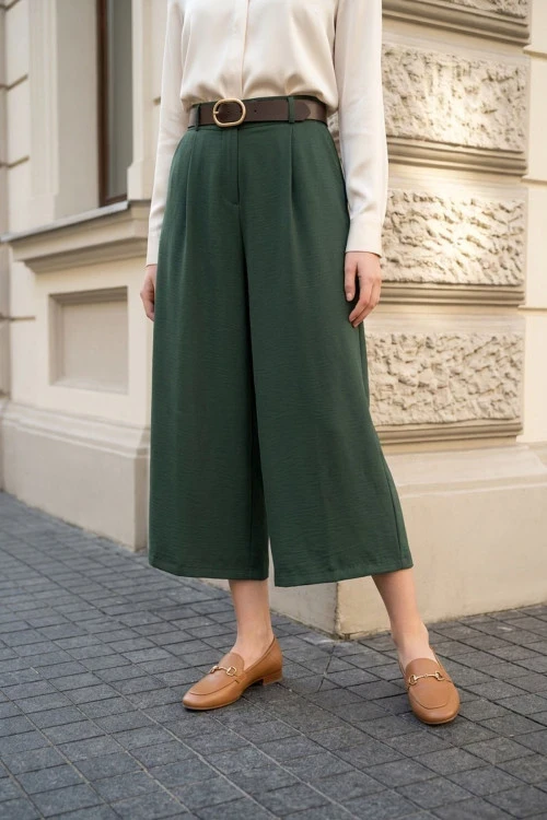 Dámské kalhoty s páskem