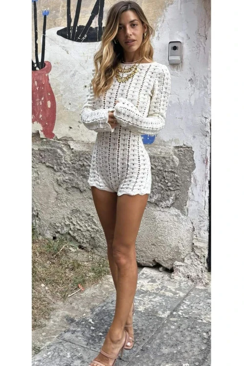 Дамски плетен гащеризон