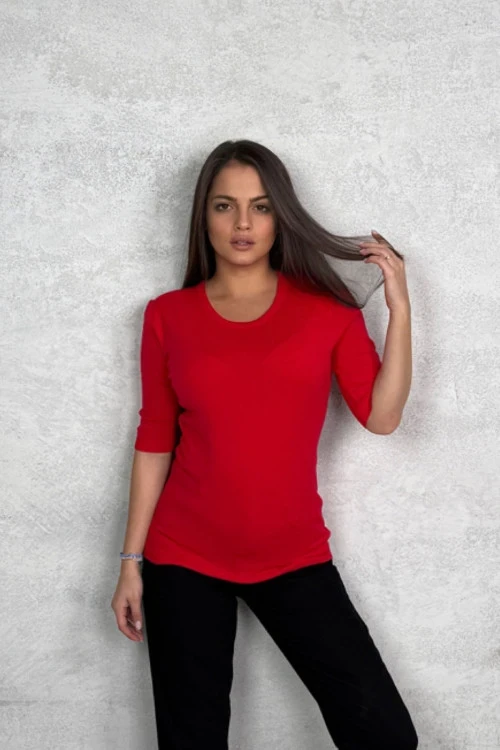 Дамска блуза с къс ръкав