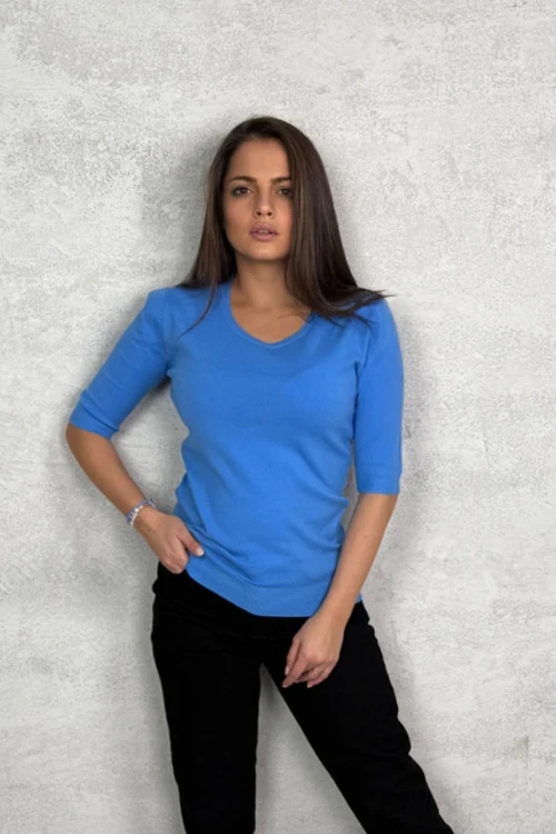 Дамска блуза с къс ръкав