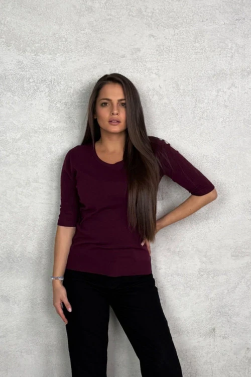 Дамска блуза с къс ръкав