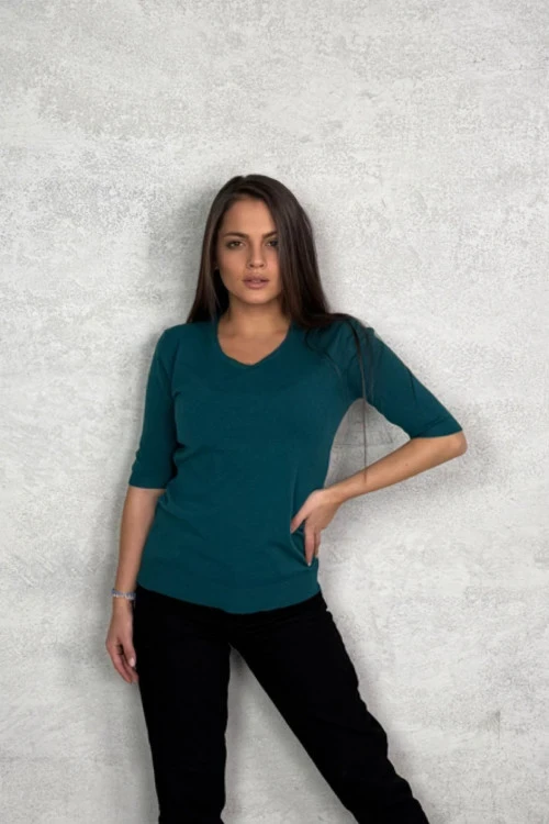 Дамска блуза с къс ръкав