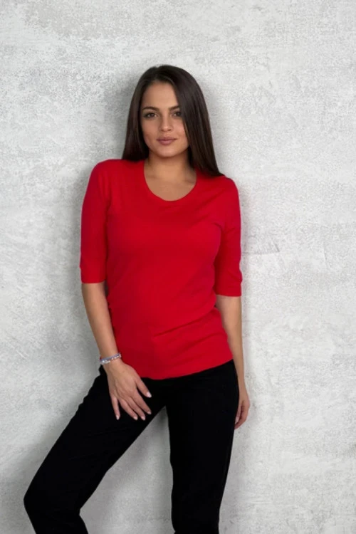 Дамска блуза с къс ръкав