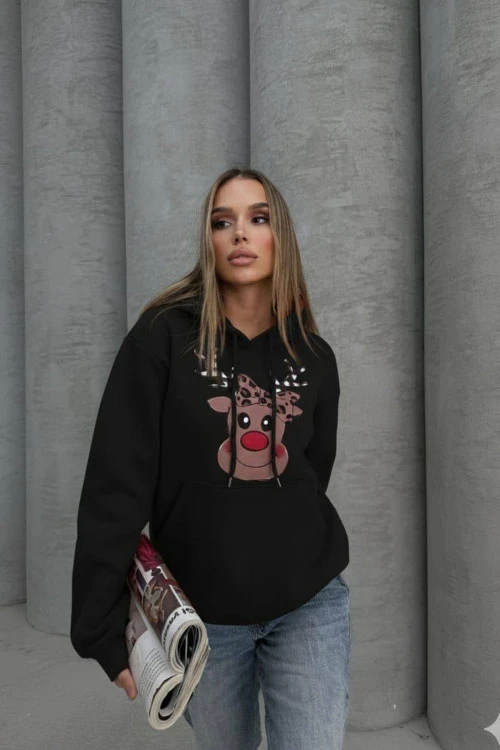 Дамско спортно горнище с качулка