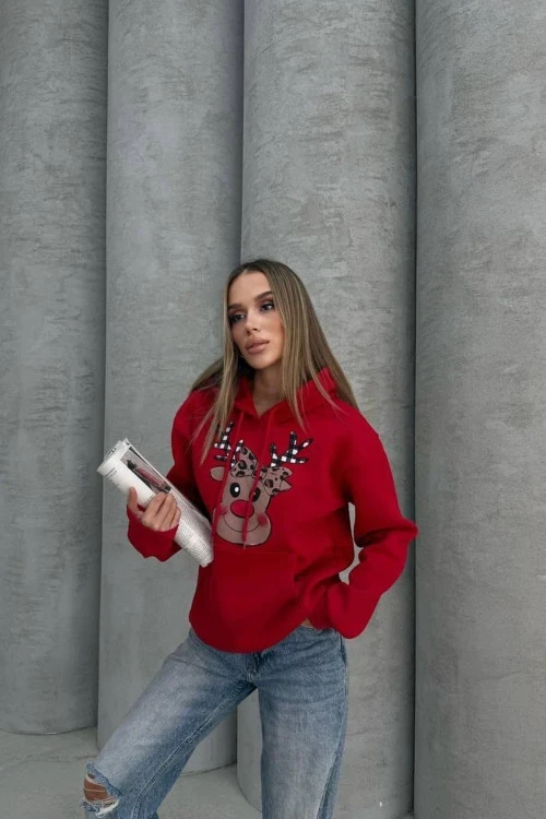 Дамско спортно горнище с качулка