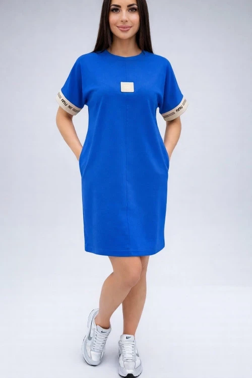 Γυναικείο φόρεμα με κοντά μανίκια