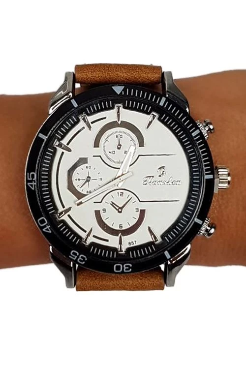 Мъжки часовник с кожена каишка