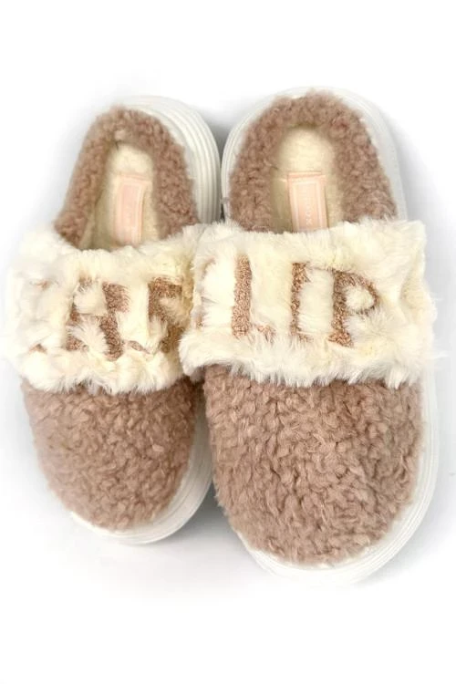 Дамски пантофи с надпис