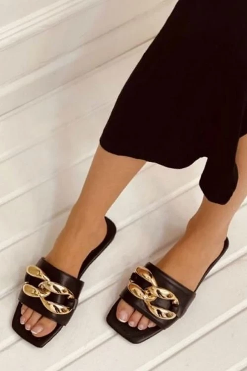 Дамски ежедневни чехли с декорация