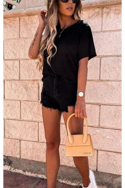 Дамска блуза с къс ръкав