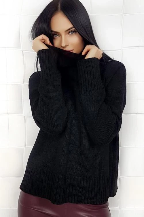 Дамски пуловер с поло