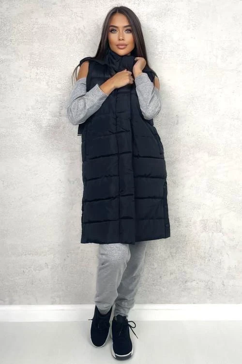 Дамски дълъг елек с тик-так копчета