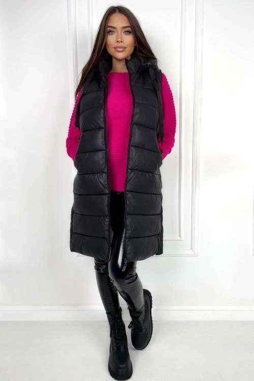 Дамски дълъг елек с цип