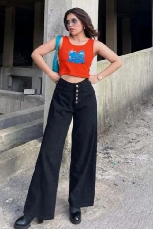 Дамски дънки с висока талия