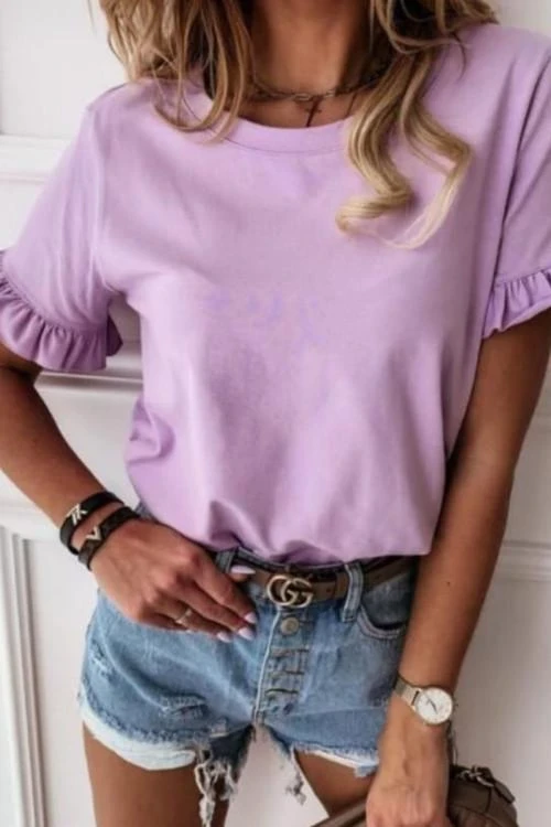Blouses and tops with short sleeves