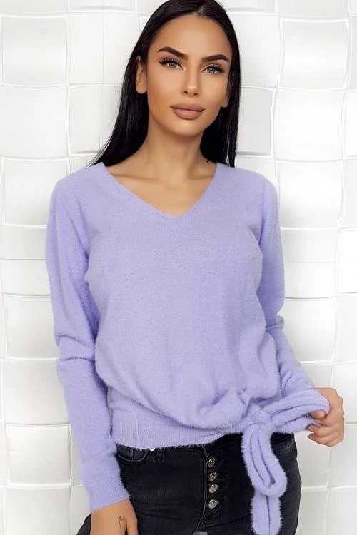 Дамски пуловер с акцент отпред 