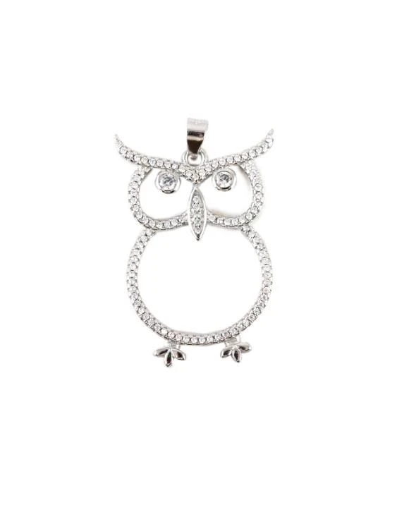 Дамска сребърна висулка с камъчета