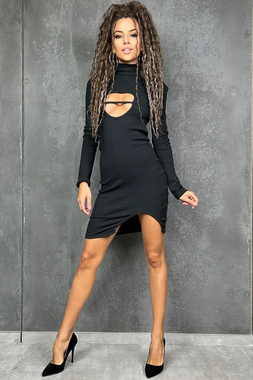 Дамска рокля с поло яка