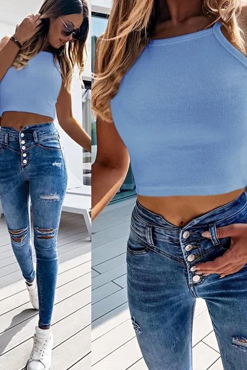 Дамски изчистен топ