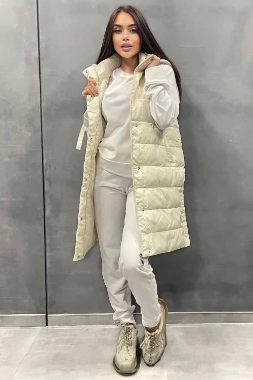 Дамски дълъг елек с тик-так копчета