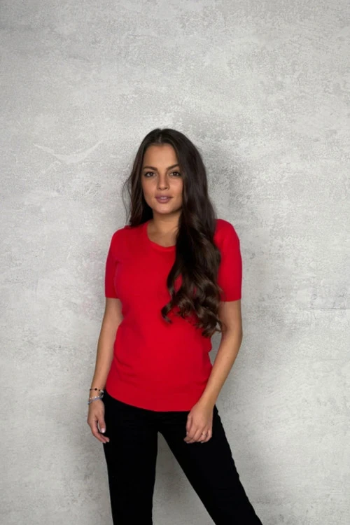 Дамска блуза с къс ръкав