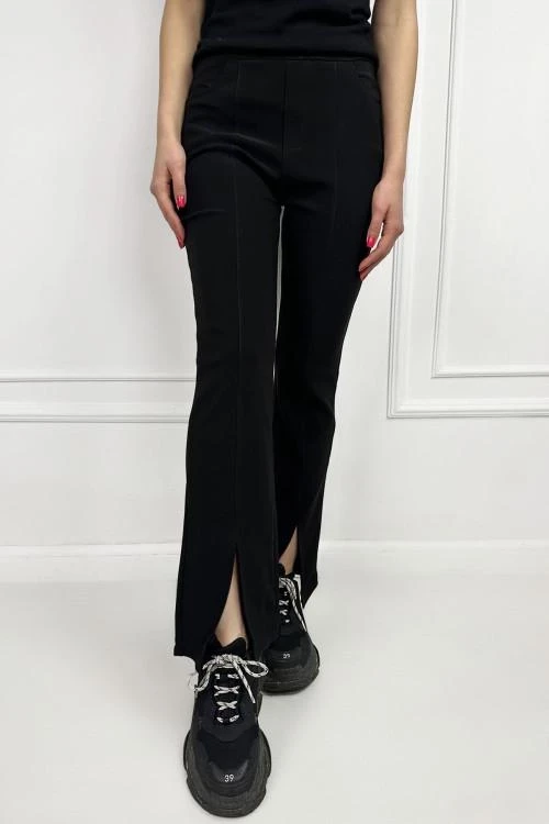 Women's trousers with a hem and slit