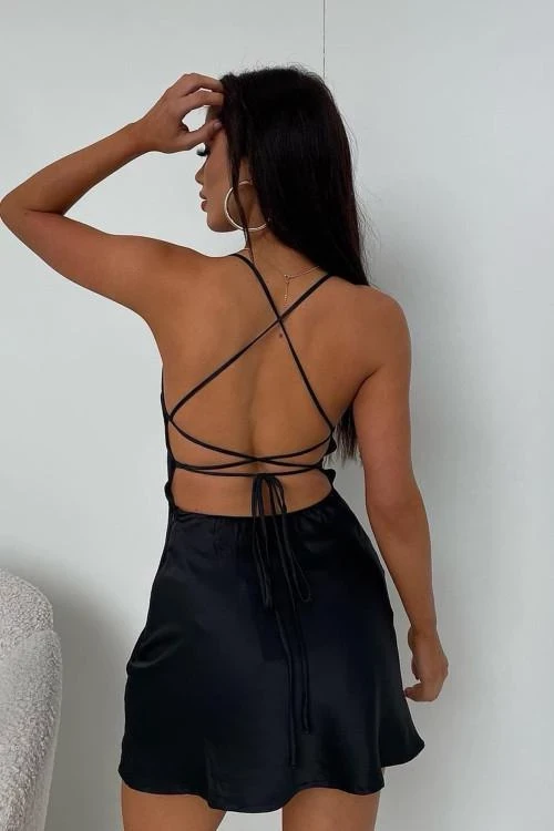 Ladies dress with bare back, 2 colors