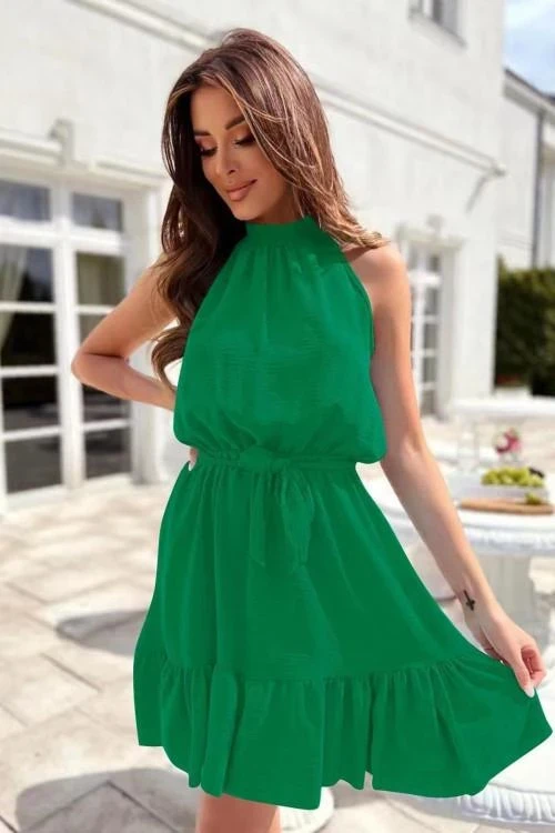 Дамска рокля с къс ръкав