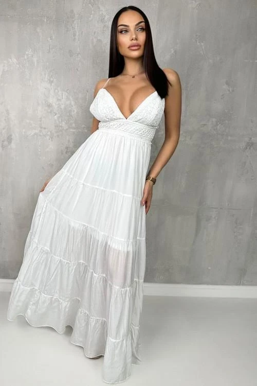 Women's long dress with straps