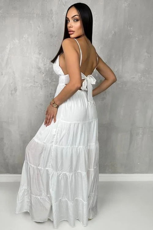 Women's long dress with straps
