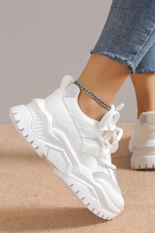 Modern sneakers on a comfortable platform