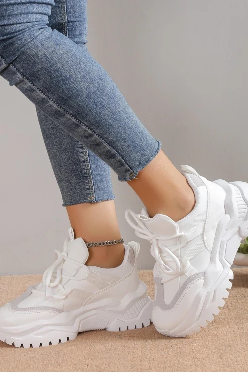 Modern sneakers on a comfortable platform