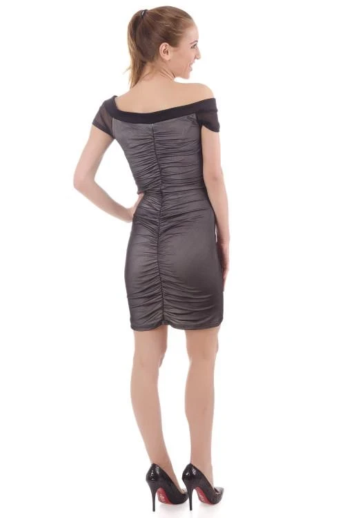 Дамска елегантна рокля с къс ръкав