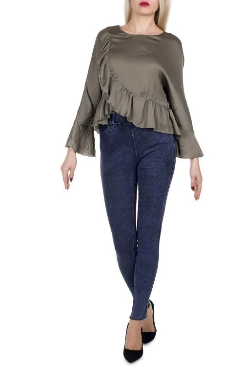 Дамска екстравагантна блуза с воланести елементи