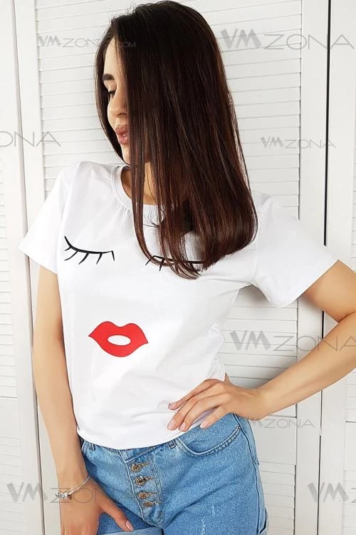 Дамска блуза с къс ръкав