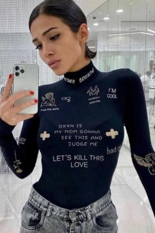 Дамско боди с дълъг ръкав