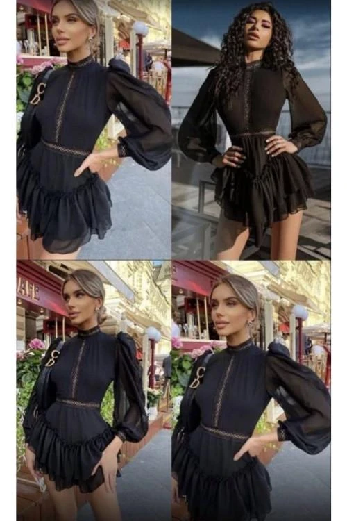 Дамска рокля с дълъг ръкав