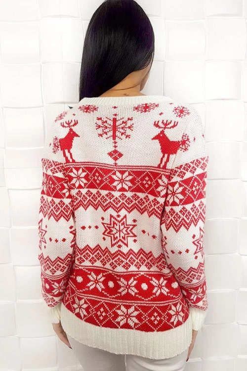 Дамски пуловер с коледен мотив