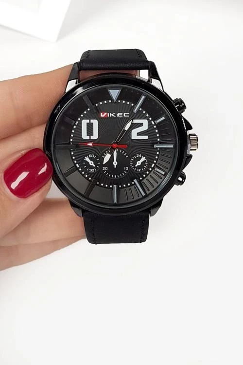 Мъжки часовник с кожена каишка