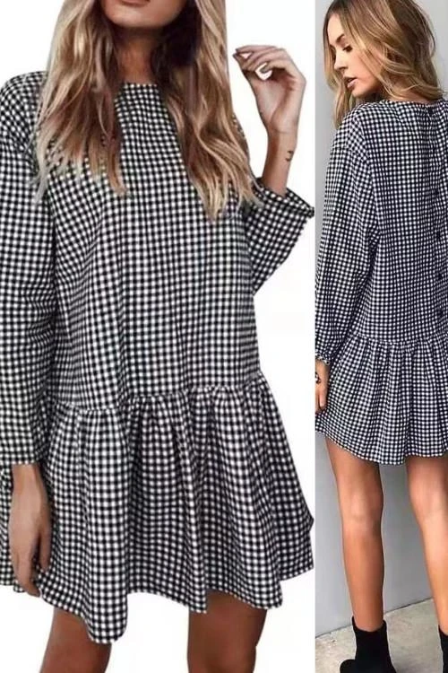 Дамска рокля с дълъг ръкав