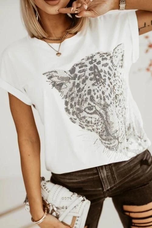 Дамска блуза с къс ръкав