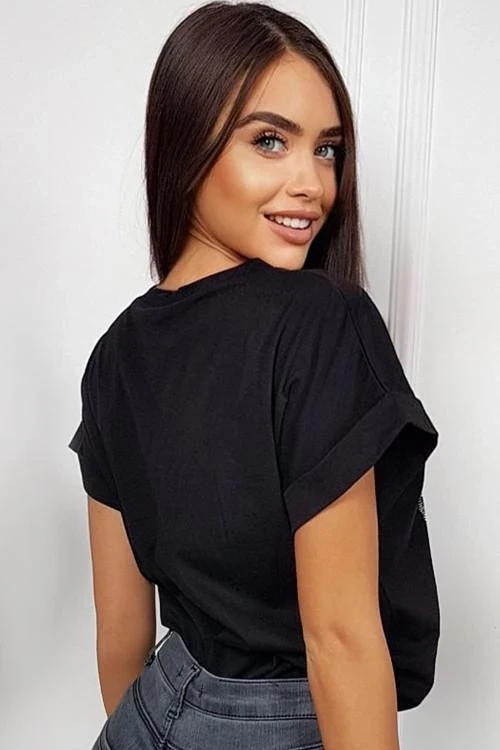 Дамска блуза с къс ръкав