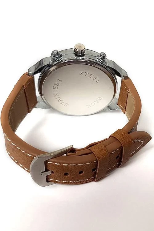 Мъжки часовник с кожена каишка