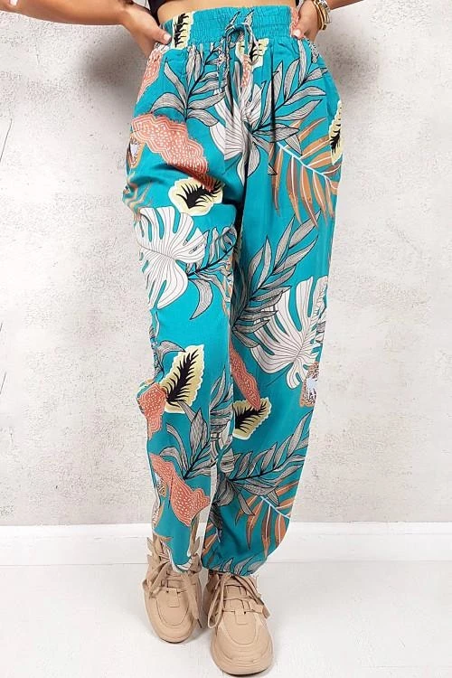 Pantaloni de dama cu imprimeu color